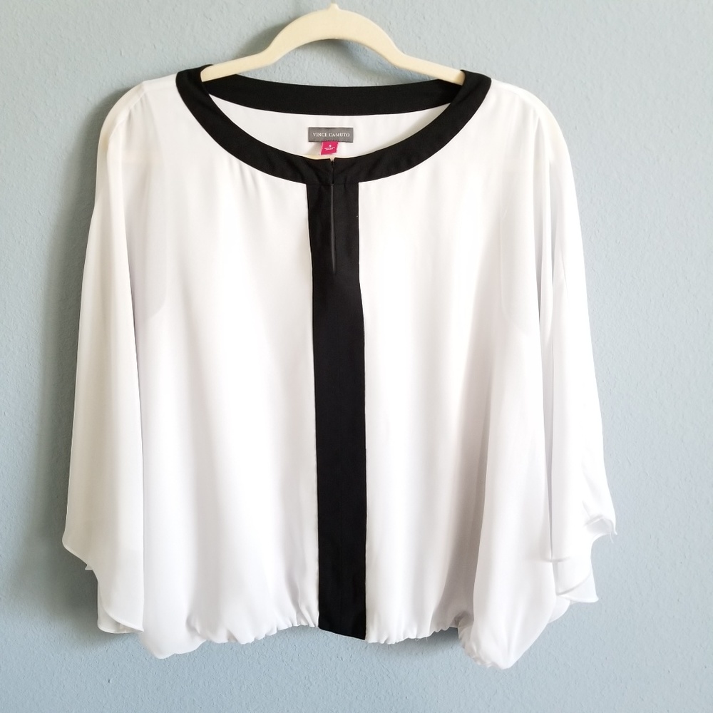 Vince White And Black Blouse